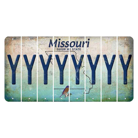 Missouri Bluebird Cut License Plate Strips (Set of 8) Y