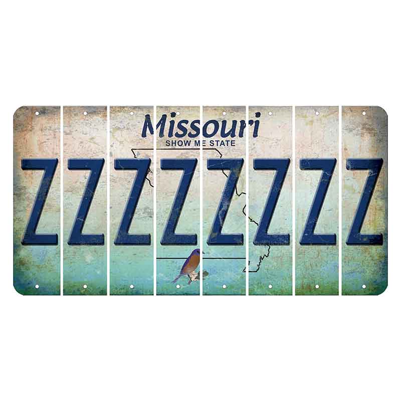 Missouri Bluebird Cut License Plate Strips (Set of 8) Z