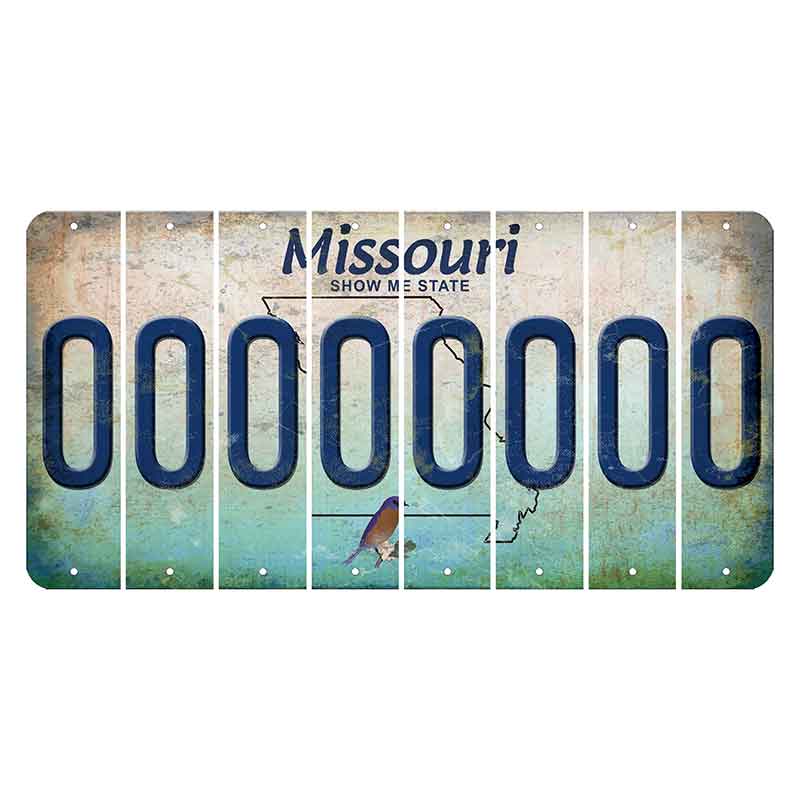 Missouri Bluebird Cut License Plate Strips (Set of 8)