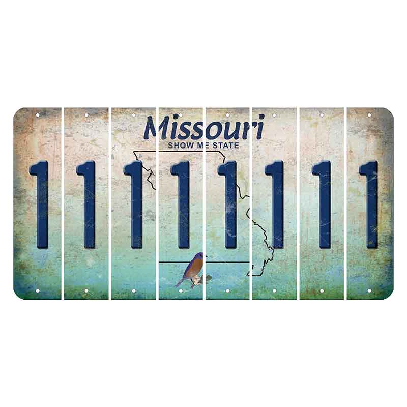 Missouri Bluebird Cut License Plate Strips (Set of 8) 1