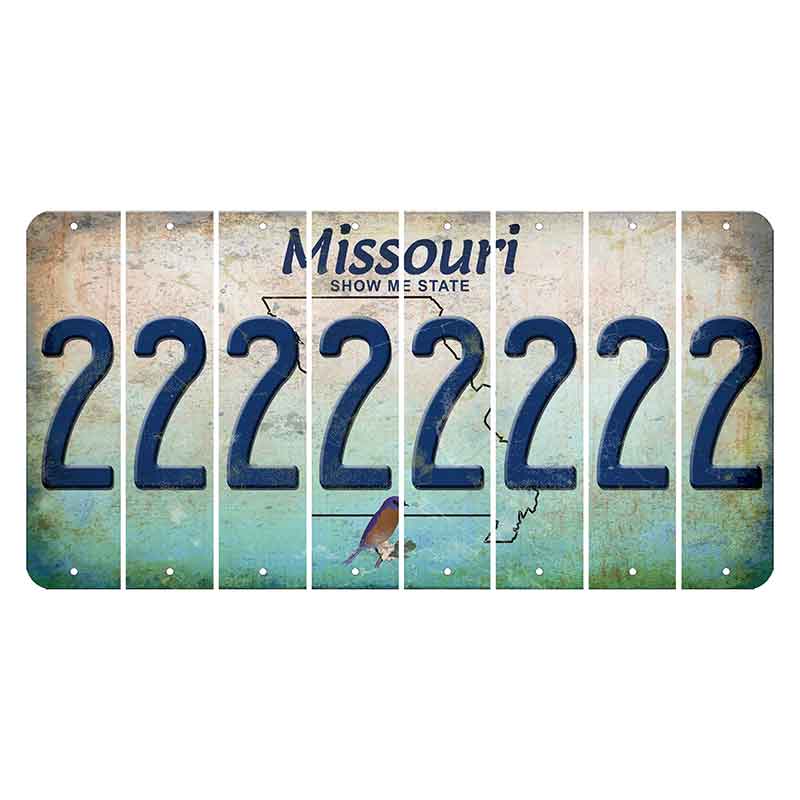 Missouri Bluebird Cut License Plate Strips (Set of 8) 2