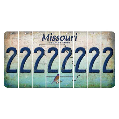 Missouri Bluebird Cut License Plate Strips (Set of 8) 2