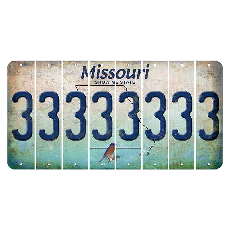 Missouri Bluebird Cut License Plate Strips (Set of 8) 3