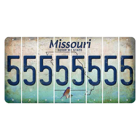 Missouri Bluebird Cut License Plate Strips (Set of 8) 5