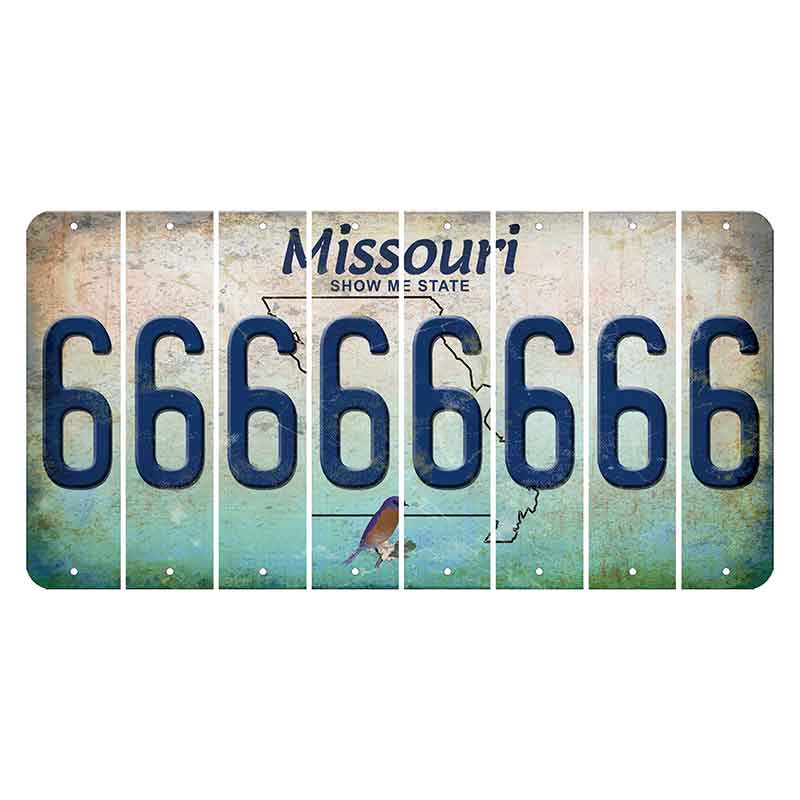 Missouri Bluebird Cut License Plate Strips (Set of 8) 6