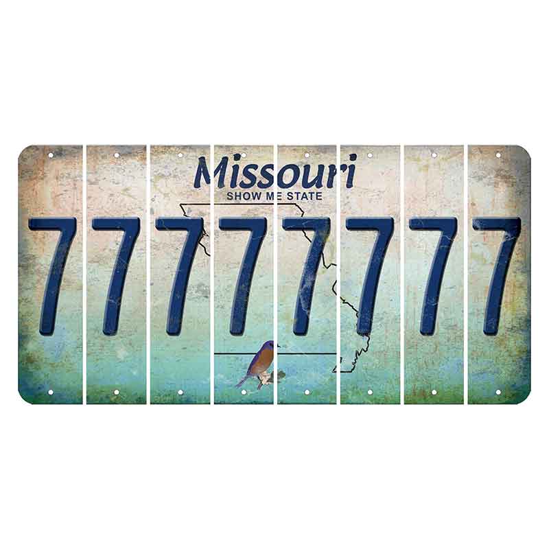 Missouri Bluebird Cut License Plate Strips (Set of 8) 7