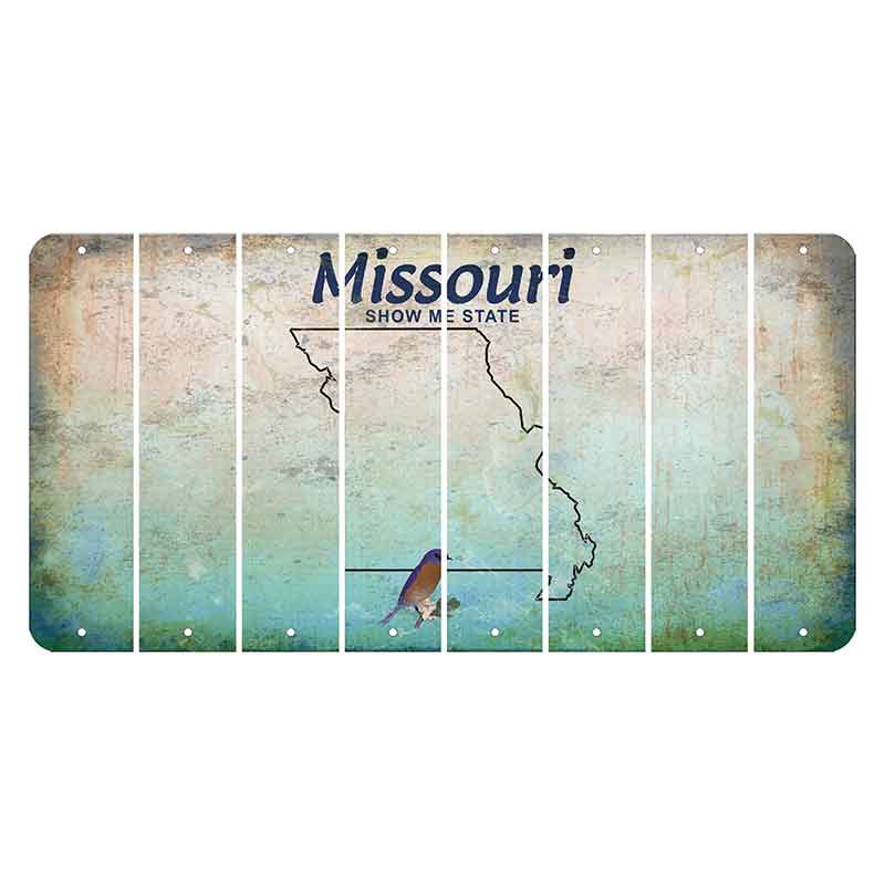 Missouri Bluebird Cut License Plate Strips (Set of 8) Blank