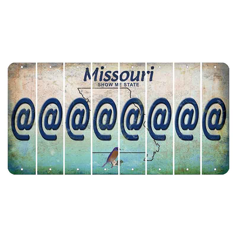 Missouri Bluebird Cut License Plate Strips (Set of 8) At Sign