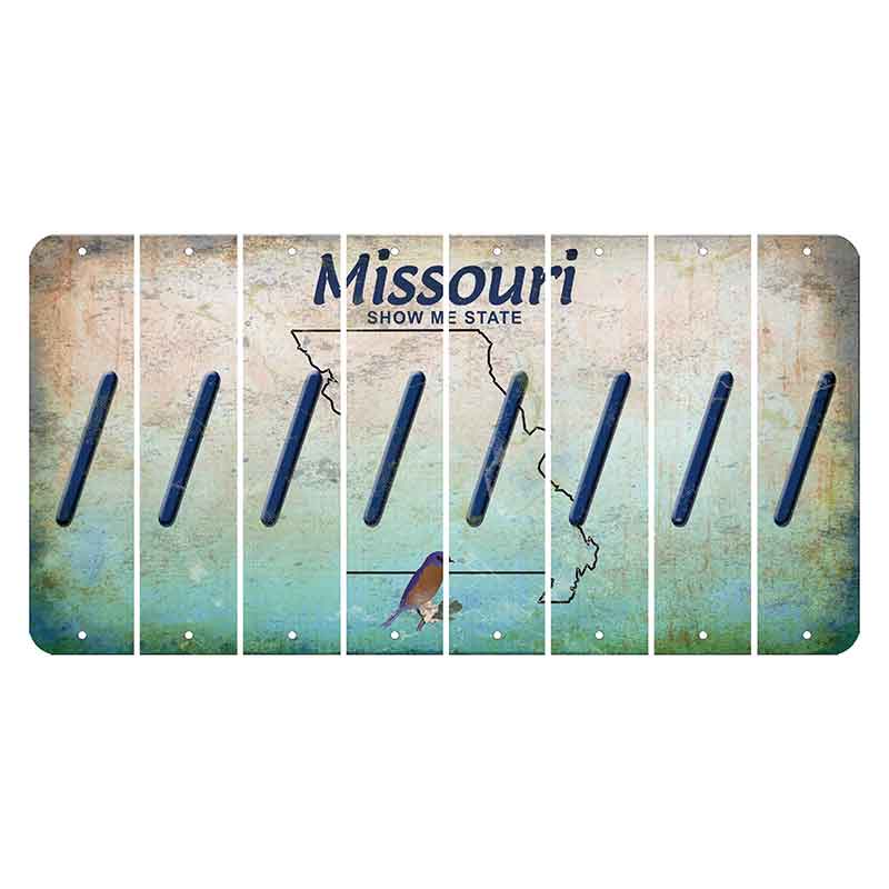 Missouri Bluebird Cut License Plate Strips (Set of 8) Forward Slash