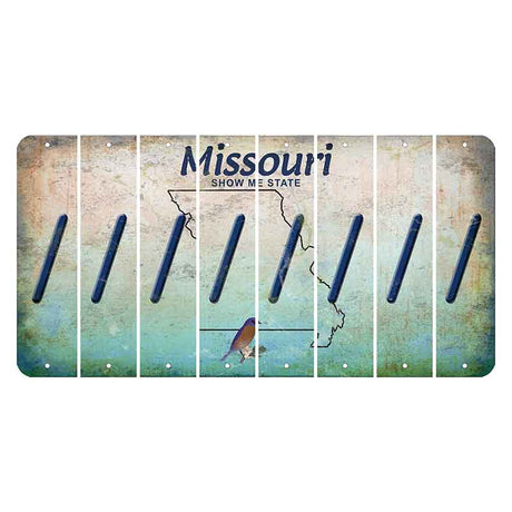 Missouri Bluebird Cut License Plate Strips (Set of 8) Forward Slash