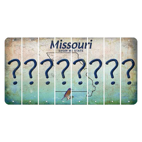 Missouri Bluebird Cut License Plate Strips (Set of 8) Question Mark