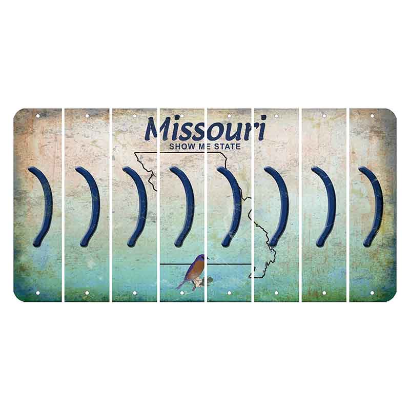 Missouri Bluebird Cut License Plate Strips (Set of 8) Parenthesis - Right