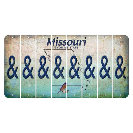 Missouri Bluebird Cut License Plate Strips (Set of 8) And Sign