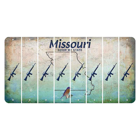 Missouri Bluebird Cut License Plate Strips (Set of 8) Rifle