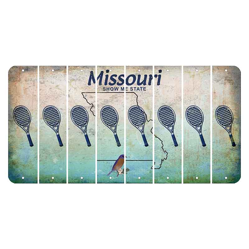 Missouri Bluebird Cut License Plate Strips (Set of 8) Tennis Racket