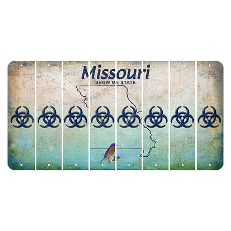 Missouri Bluebird Cut License Plate Strips (Set of 8) Radioactive