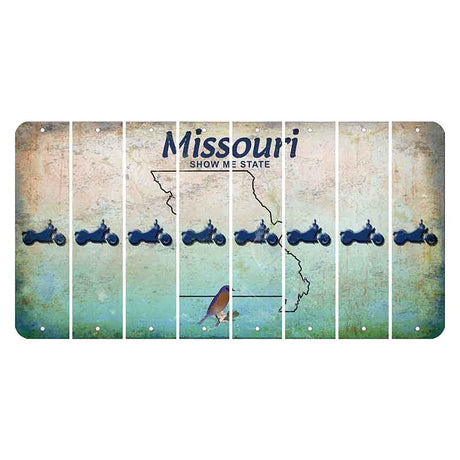 Missouri Bluebird Cut License Plate Strips (Set of 8) Motorcycle