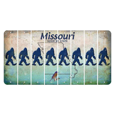 Missouri Bluebird Cut License Plate Strips (Set of 8) Bigfoot