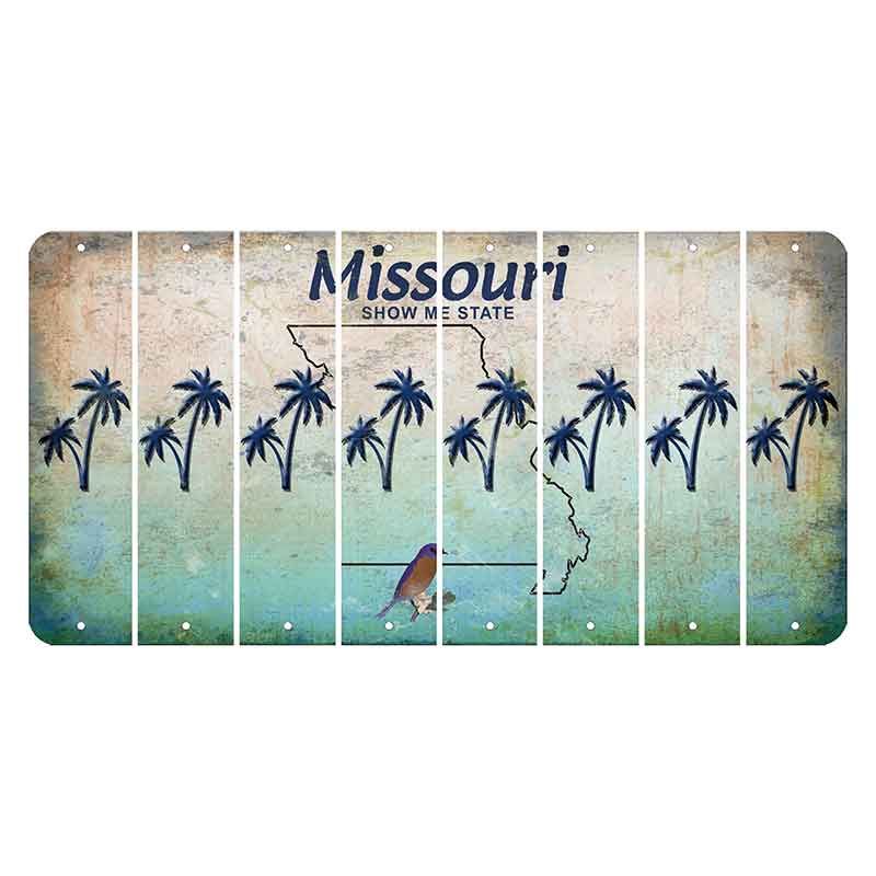 Missouri Bluebird Cut License Plate Strips (Set of 8) Palm Trees