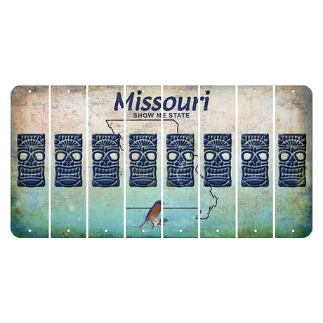 Missouri Bluebird Cut License Plate Strips (Set of 8) Tiki