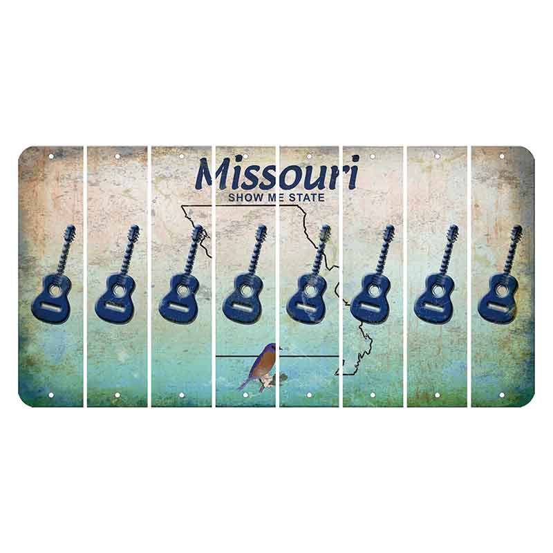 Missouri Bluebird Cut License Plate Strips (Set of 8) Guitar