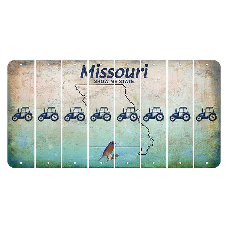 Missouri Bluebird Cut License Plate Strips (Set of 8) Tractor