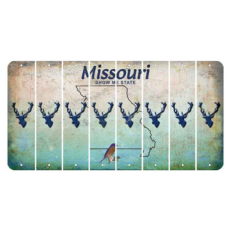 Missouri Bluebird Cut License Plate Strips (Set of 8) Elk