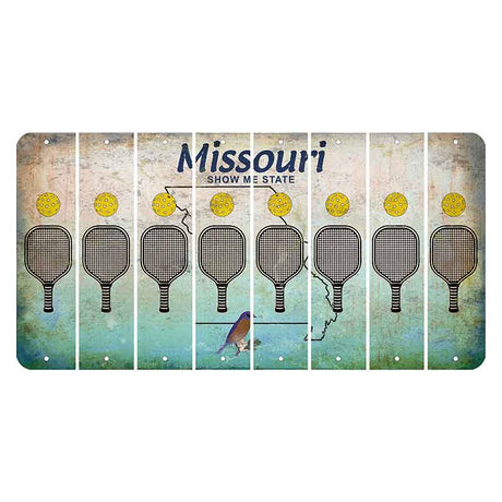 Missouri Bluebird Cut License Plate Strips (Set of 8) Pickleball