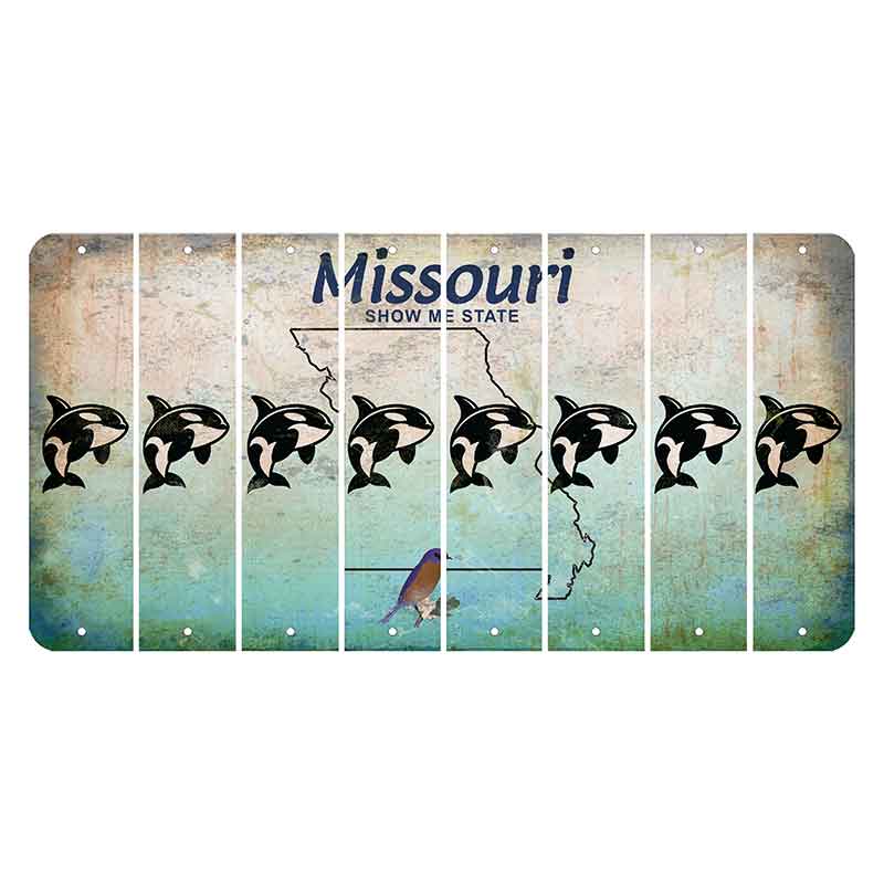 Missouri Bluebird Cut License Plate Strips (Set of 8) Whale