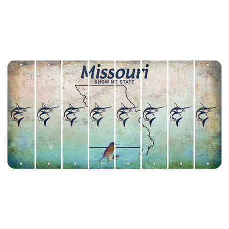 Missouri Bluebird Cut License Plate Strips (Set of 8) Swordfish