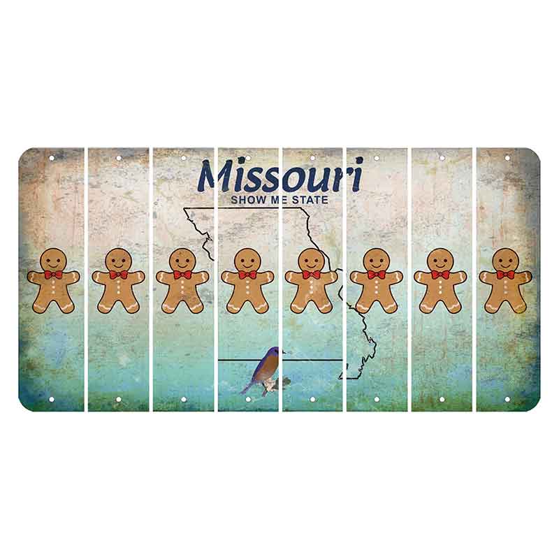 Missouri Bluebird Cut License Plate Strips (Set of 8) Gingerbread Man