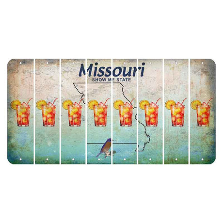 Missouri Bluebird Cut License Plate Strips (Set of 8) Cocktail