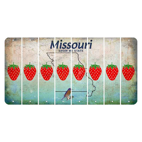 Missouri Bluebird Cut License Plate Strips (Set of 8) Strawberry