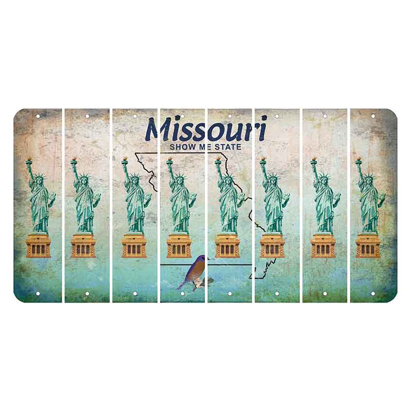 Missouri Bluebird Cut License Plate Strips (Set of 8) Statue of Liberty