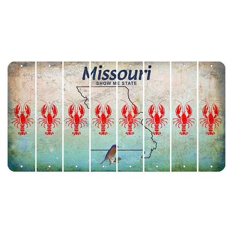 Missouri Bluebird Cut License Plate Strips (Set of 8) Lobster