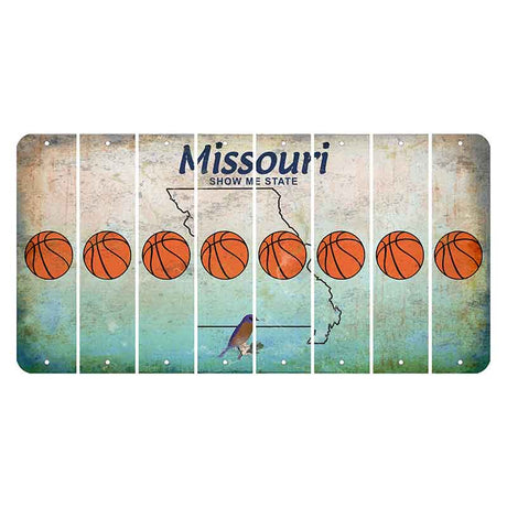 Missouri Bluebird Cut License Plate Strips (Set of 8) Basketball