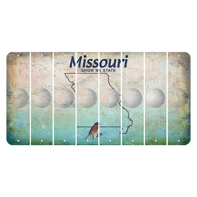 Missouri Bluebird Cut License Plate Strips (Set of 8) Golfball