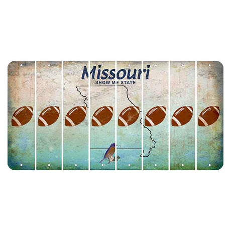 Missouri Bluebird Cut License Plate Strips (Set of 8) Football