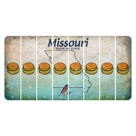 Missouri Bluebird Cut License Plate Strips (Set of 8) Hamburger