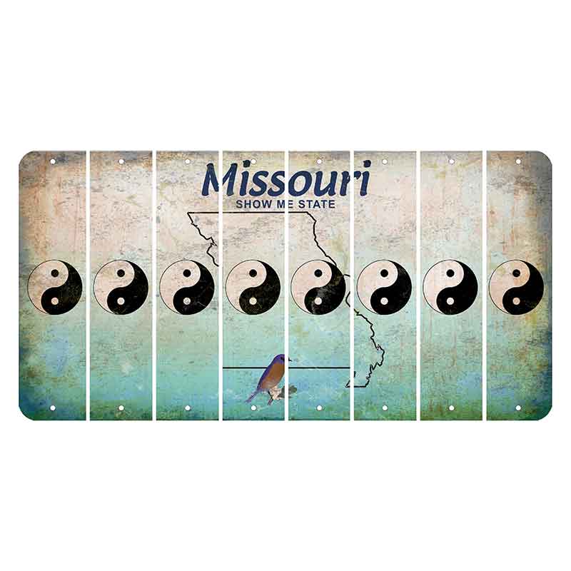 Missouri Bluebird Cut License Plate Strips (Set of 8) Yin Yang