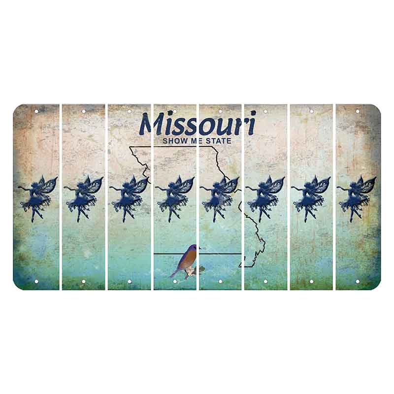 Missouri Bluebird Cut License Plate Strips (Set of 8) Fairy