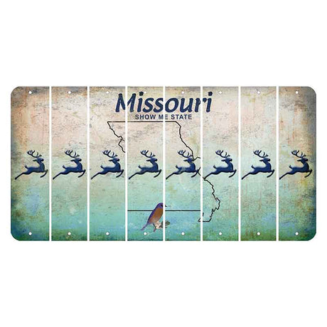 Missouri Bluebird Cut License Plate Strips (Set of 8) Reindeer