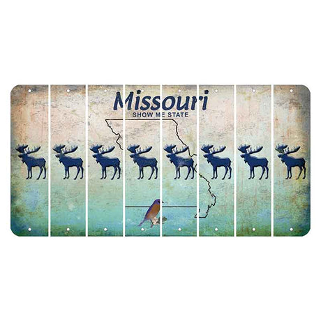 Missouri Bluebird Cut License Plate Strips (Set of 8) Moose