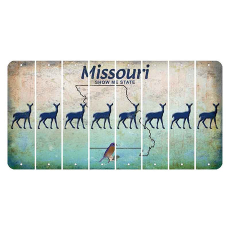 Missouri Bluebird Cut License Plate Strips (Set of 8) Doe