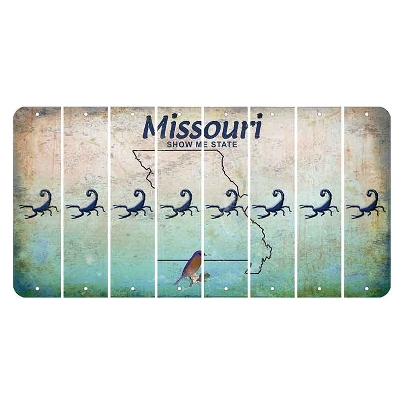 Missouri Bluebird Cut License Plate Strips (Set of 8) Scorpion