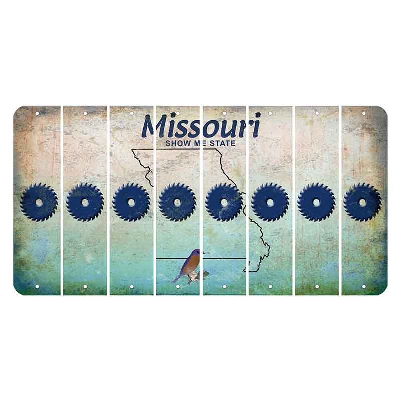 Missouri Bluebird Cut License Plate Strips (Set of 8) Saw Blade