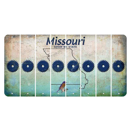 Missouri Bluebird Cut License Plate Strips (Set of 8) Saw Blade