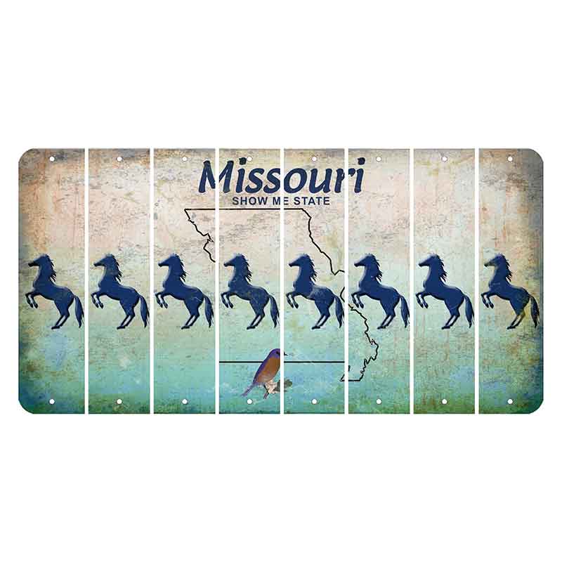 Missouri Bluebird Cut License Plate Strips (Set of 8) Horse