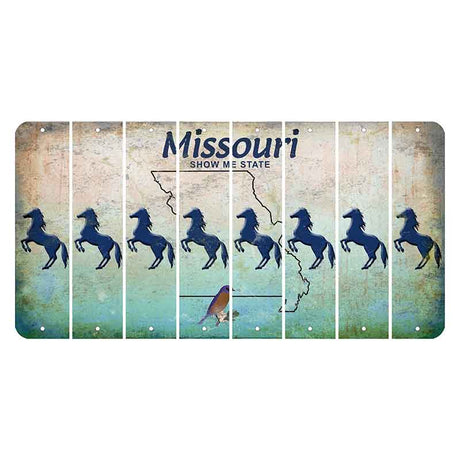 Missouri Bluebird Cut License Plate Strips (Set of 8) Horse