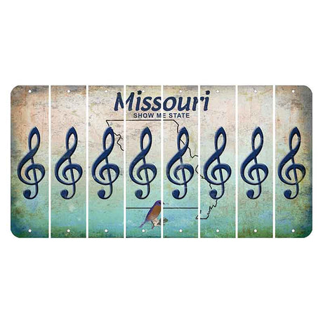 Missouri Bluebird Cut License Plate Strips (Set of 8) Music Note